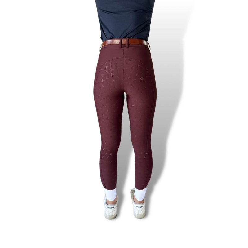 Classic Burgundy XT Breeches with brown belt perfect for riding tights and show shirt pairing