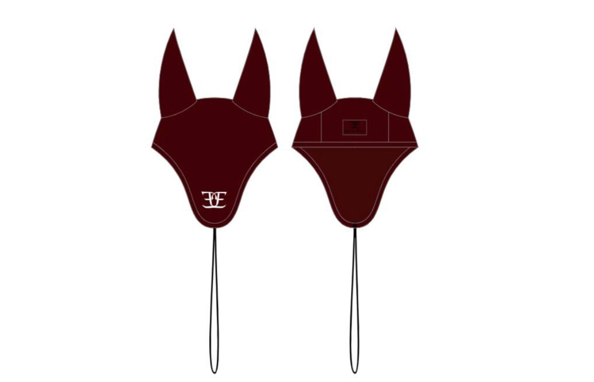 Maroon Equestrian Ear Bonnet (Burgundy) complements breeches and riding tights