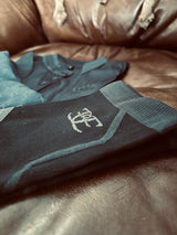 Teal and gray wetsuit with logo, perfect for sport compression and active riding tights